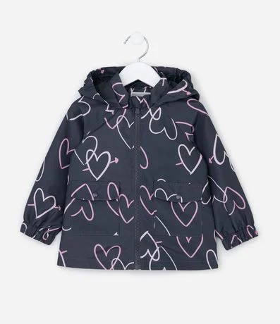 Campera Infantil Rompevientos con Estampado de Corazones – Talle 1 a 5/6 años 1