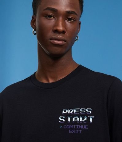 Remera Regular en Algodón con Estampa de Carpincho y Lettering Arcade Games 5