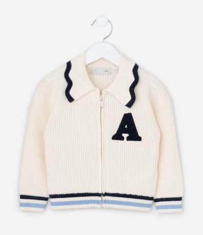 Campera Infantil en Efecto Punto con Volado en el Cuello y Bordado – Talle 1 a 5/6 años 2