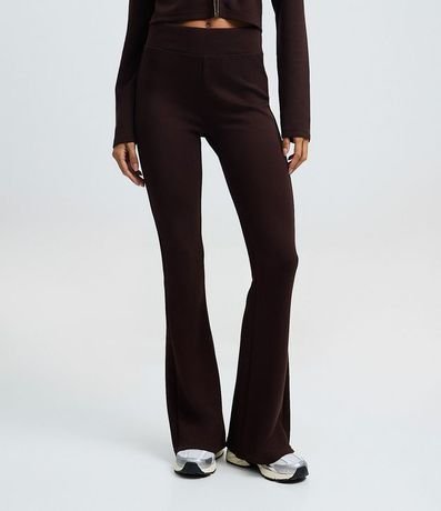 Pantalón Flare en Microfibra con Cintura Ancha 2