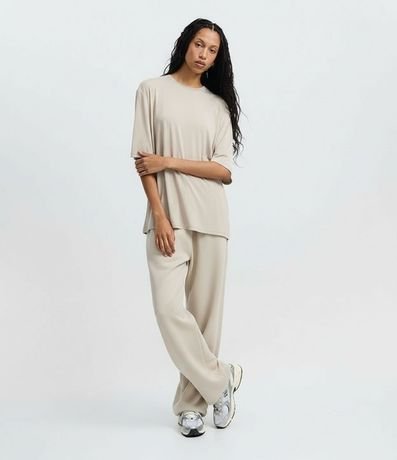 Remera Oversized en Microfibra con Manga Corta 3