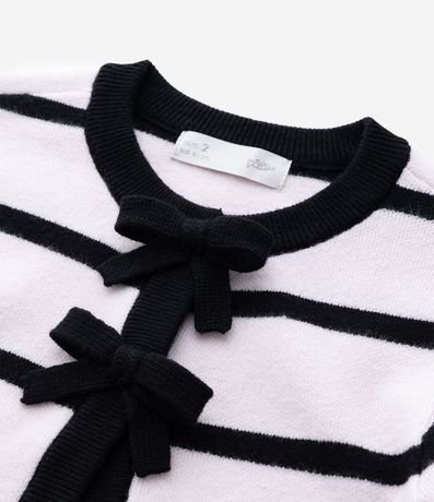 Suéter Infantil en Efecto Punto con Rayas y Moñitas Delanteras – Talle 1 a 5/6 años 5