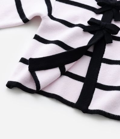 Suéter Infantil en Efecto Punto con Rayas y Moñitas Delanteras – Talle 1 a 5/6 años 6