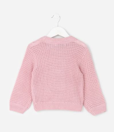 Suéter Infantil en Efecto Punto con Bordado de Lazo – Talle 1 a 5/6 años 2