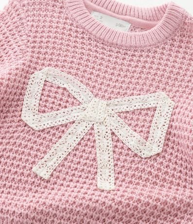 Suéter Infantil en Efecto Punto con Bordado de Lazo – Talle 1 a 5/6 años 5
