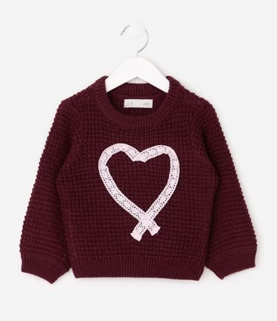 Suéter Infantil en Punto con Bordado de Corazón – Talle 1 a 6 años 2