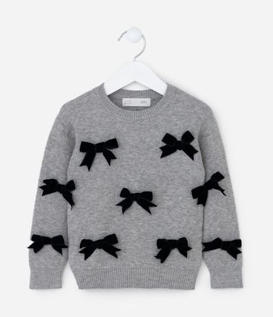 Suéter Infantil con Moñitas Aplicadas – Talle 1 a 5/6
