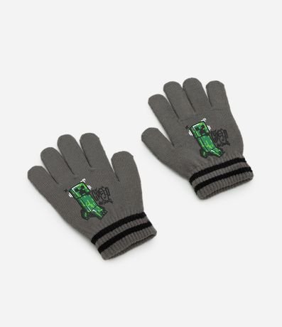 Guante Infantil en Punto con Estampado Minecraft – Talle 3/4 a 9/12