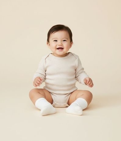 Body Infantil Canelado con Cuello Americano – Talle RN a 18 Meses 1