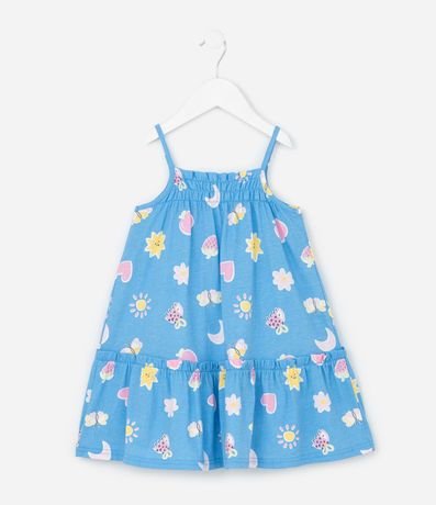 Vestido Infantil en Algodón con Estampado de Frutas - Talle 1 a 6 años 2