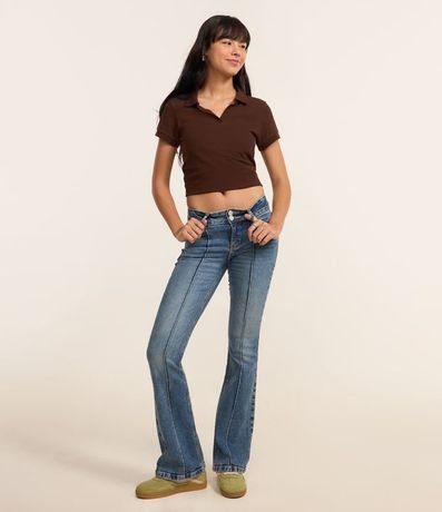 Blusa en Algodón con Cuello Polo y Manga Corta 2