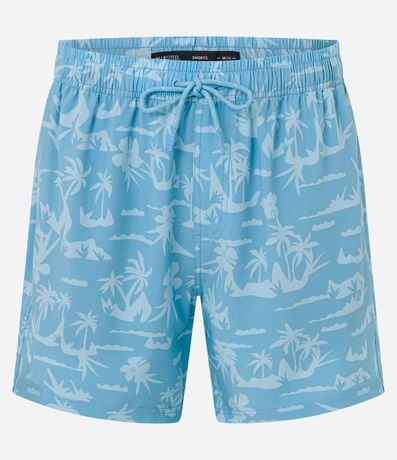 Bermuda Playera en Microfibra con Estampa de Palmeras 4