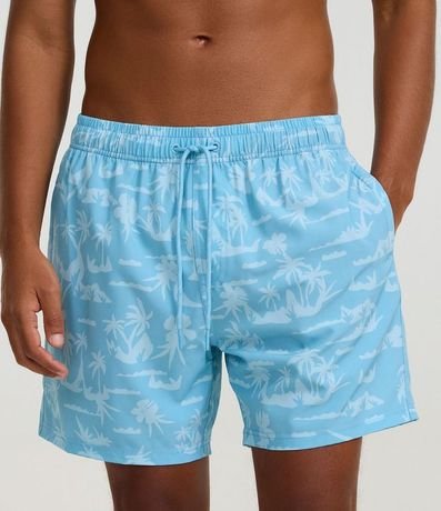 Bermuda Playera en Microfibra con Estampa de Palmeras 2