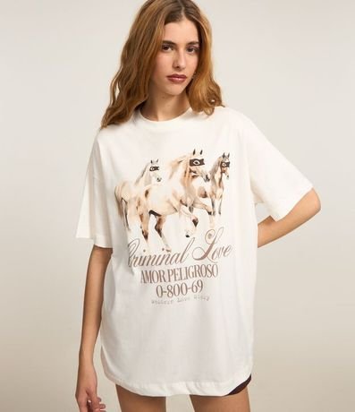 Remera Oversized en Algodón con Estampa Criminal Love Cavalos 3