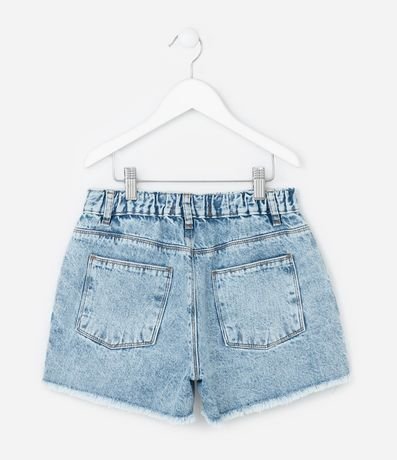 Short Jeans Infantil con Bordado de Flor y Marmoleado - Talle 5 a 14 años 3