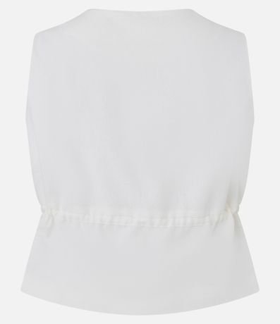 Chaleco en Viscolino con Lazo en la Cintura 6