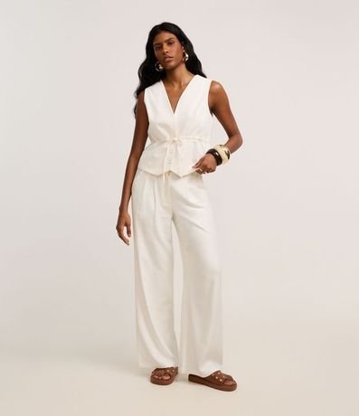 Chaleco en Viscolino con Lazo en la Cintura 2