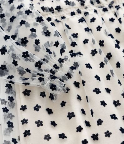Vestido Infantil en Tule con Textura Floral - Talle 1 a 6 años 5