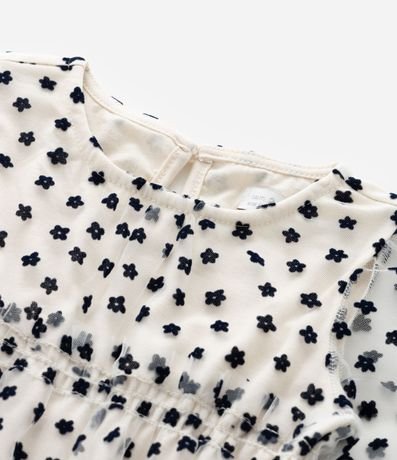 Vestido Infantil en Tule con Textura Floral - Talle 1 a 6 años 6