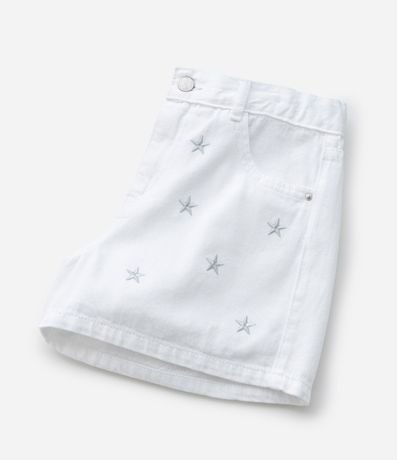Short Infantil Regular en Jeans con Bordado de Estrellas - Talle 5 a 14 años 6