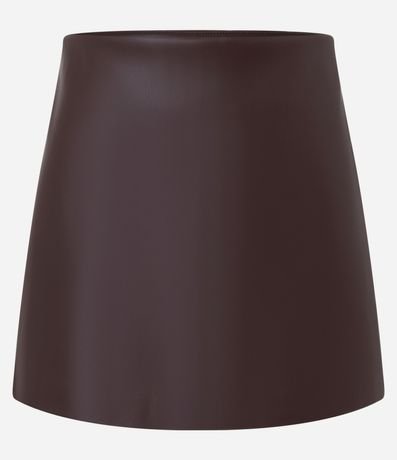 Short Pollera en PU con Cremallera Lateral 5