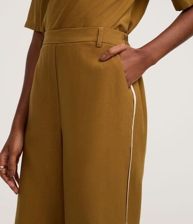 Pantalón Wide Leg Sastrería en Viscosa con Rayas contrastantes 4