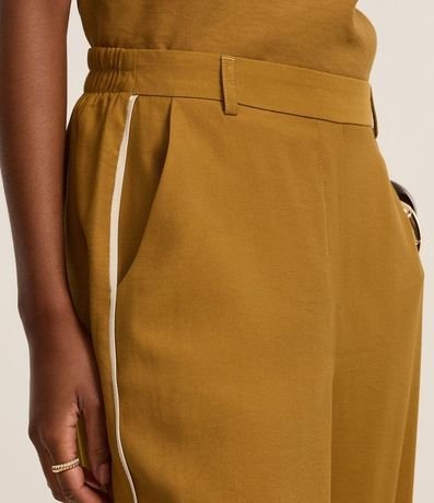 Pantalón Wide Leg Sastrería en Viscosa con Rayas contrastantes 4