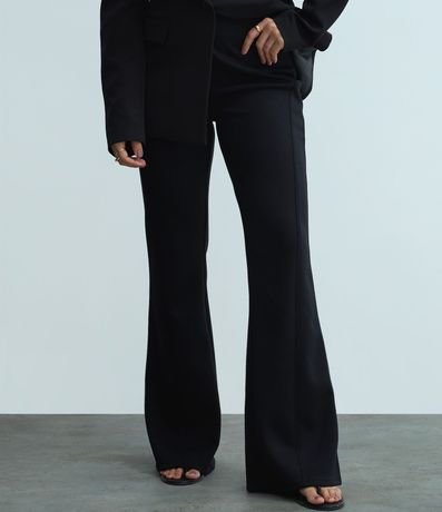 Pantalón Flare en Punto Roma con Cintura Incorporada 2