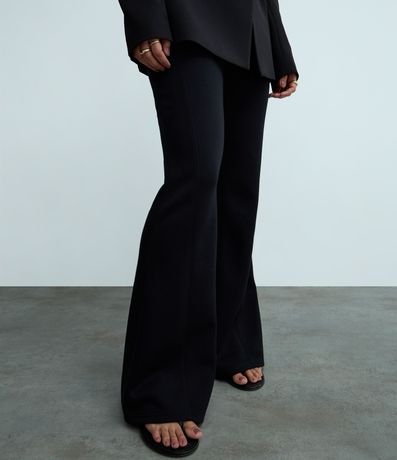 Pantalón Flare en Punto Roma con Cintura Incorporada 3