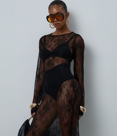 Vestido New Midi en Encaje con Manga Larga 5