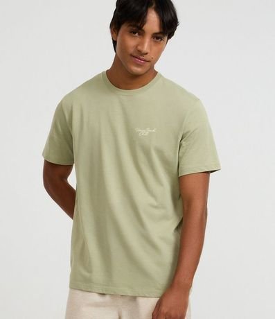 Remera Comfort en Algodón Peruano con Estampa Lettering Palmeras