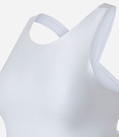 Top Halter Deportivo en Microfibra Brillante con Recortes Traseros 5