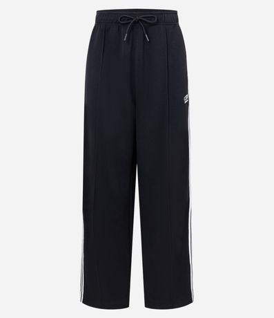 Pantalón Deportiva en Helanca con Rayas Laterales y Estampa Localizada 1