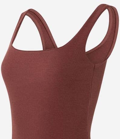 Vestido Midi en Rib con Escote Cuadrado 7