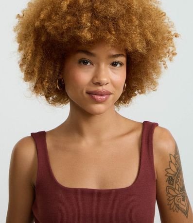 Vestido Midi en Rib con Escote Cuadrado 2