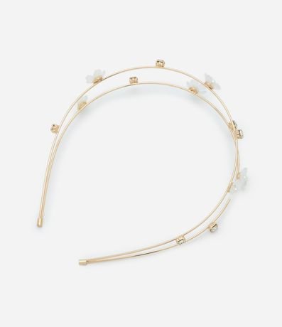 Vincha en Metal con Flores y Strass - Talle Único 2