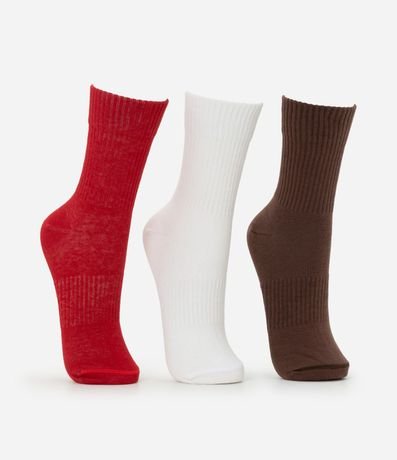 Kit 03 Medias Cano Mediano Deportivo en Algodón Canelado 2