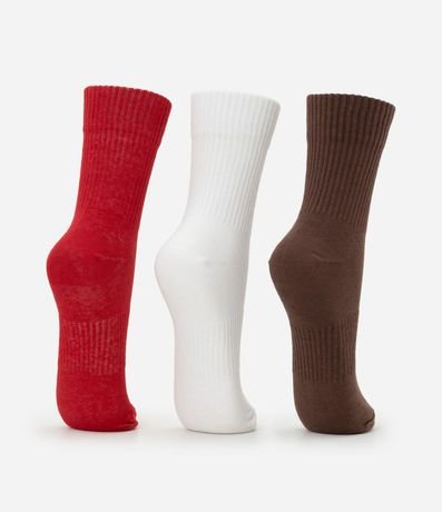 Kit 03 Medias Cano Mediano Deportivo en Algodón Canelado 3