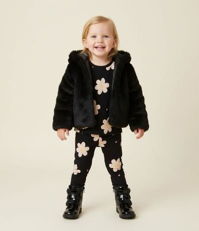 Campera Infantil Fake Fur con Capucha - Talle 1 a 6 años
