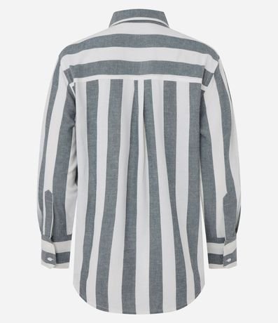 Camisa Manga Larga en Viscolino con Estampado Rayada 2