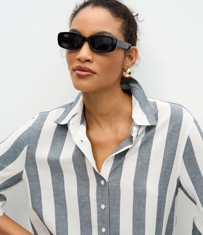 Camisa Manga Larga en Viscolino con Estampado Rayada 3