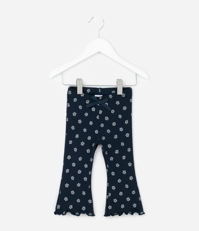 Pantalón Flare Infantil con Estampa Flores - Talle 0 a 18 meses 2