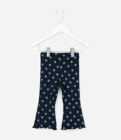 Pantalón Flare Infantil con Estampa Flores - Talle 0 a 18 meses 3