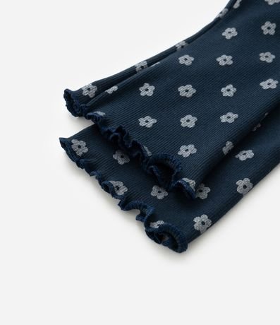Pantalón Flare Infantil con Estampa Flores - Talle 0 a 18 meses 5