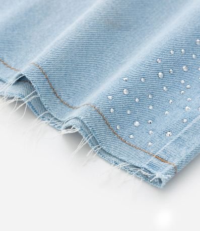 Bermuda Jorts Infantil en Jeans con Aplicación de Brillos Laterales - Talle 5 a 14 años 9