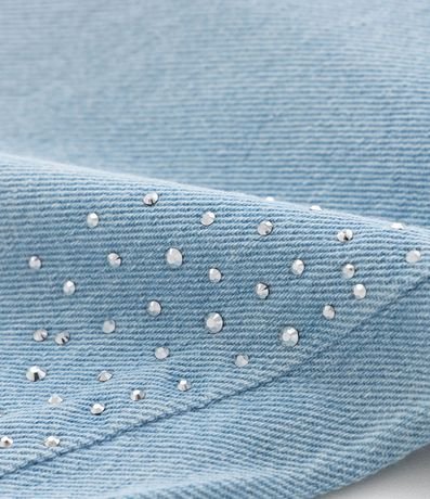 Bermuda Jorts Infantil en Jeans con Aplicación de Brillos Laterales - Talle 5 a 14 años 4