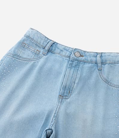 Bermuda Jorts Infantil en Jeans con Aplicación de Brillos Laterales - Talle 5 a 14 años 6