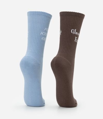 Kit 02 Media Caña Larga en Algodón con Estampa Iconic 3