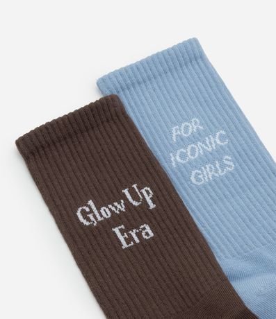 Kit 02 Media Caña Larga en Algodón con Estampa Iconic 4