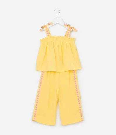 Conjunto Infantil con Corazones y Texturizado - Tam1 a 6 años